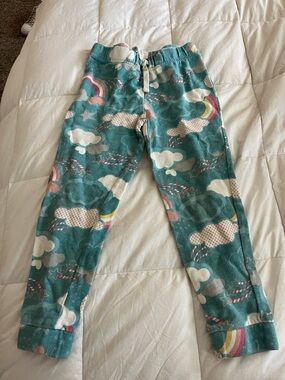 Dot Dot Smile Teal Cloud & Rainbow Fleece Pajama Bottoms